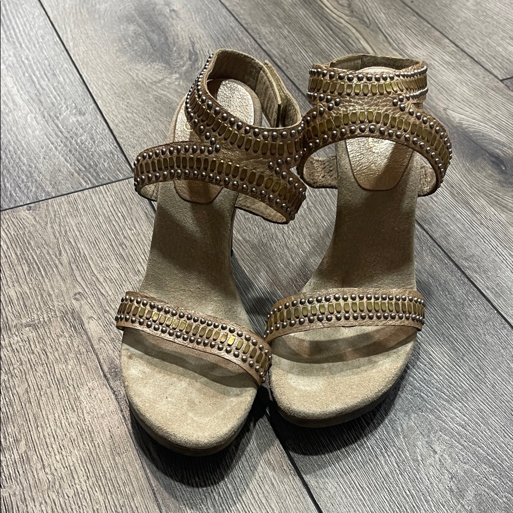 Chic Gold Embellished Women's Heels